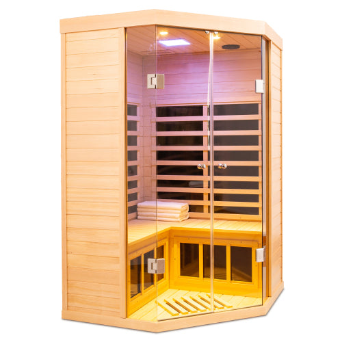 Pentagonal-A Hemlock Corner Infrared Sauna - 3-4 Person