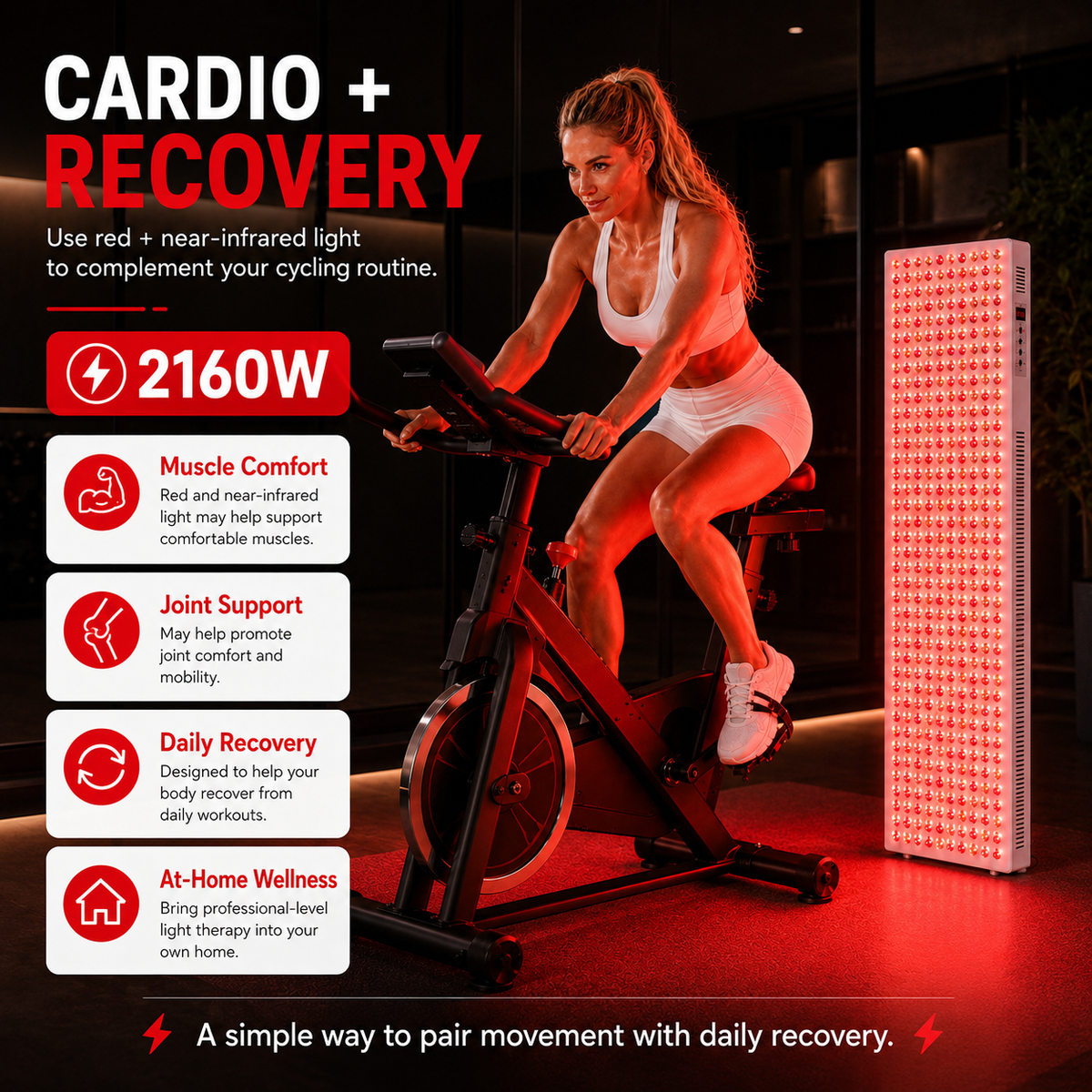 Full-Body Red & Near-Infrared Light Therapy Panel – 2160W