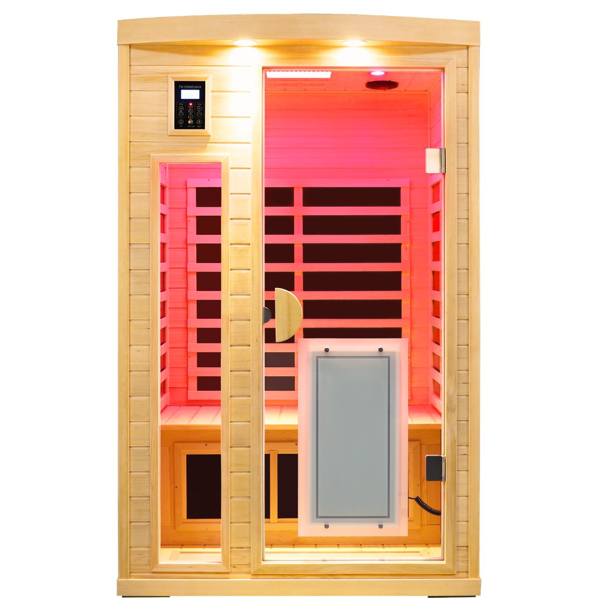 Two-Person Hemlock Infrared Heating Sauna with Low-EMF