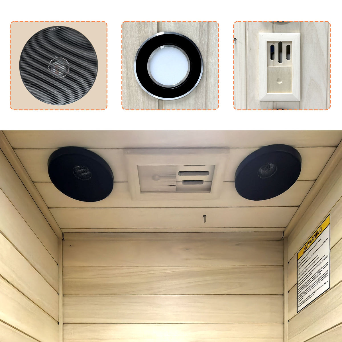Far Infrared 1 Person Sauna with 5 Heating Panels - Wood and Glass