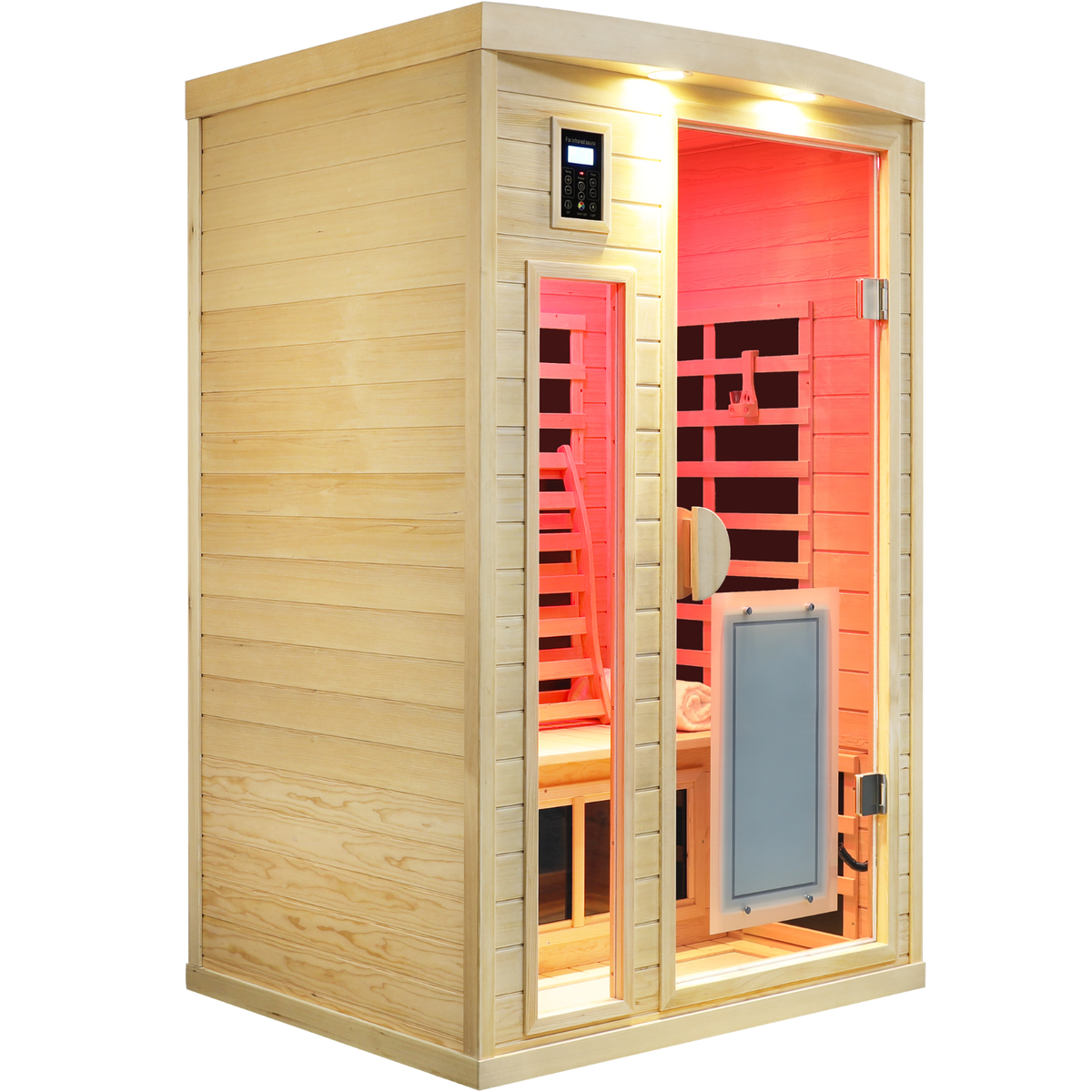 Two-Person Hemlock Infrared Heating Sauna with Low-EMF