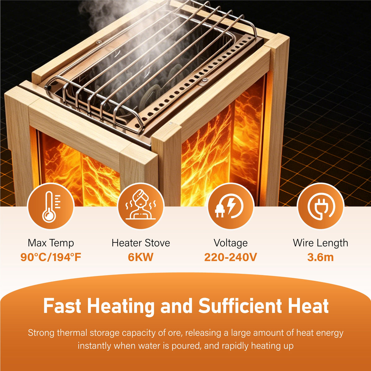 6000W 4-Person Outdoor Traditional Steam Sauna