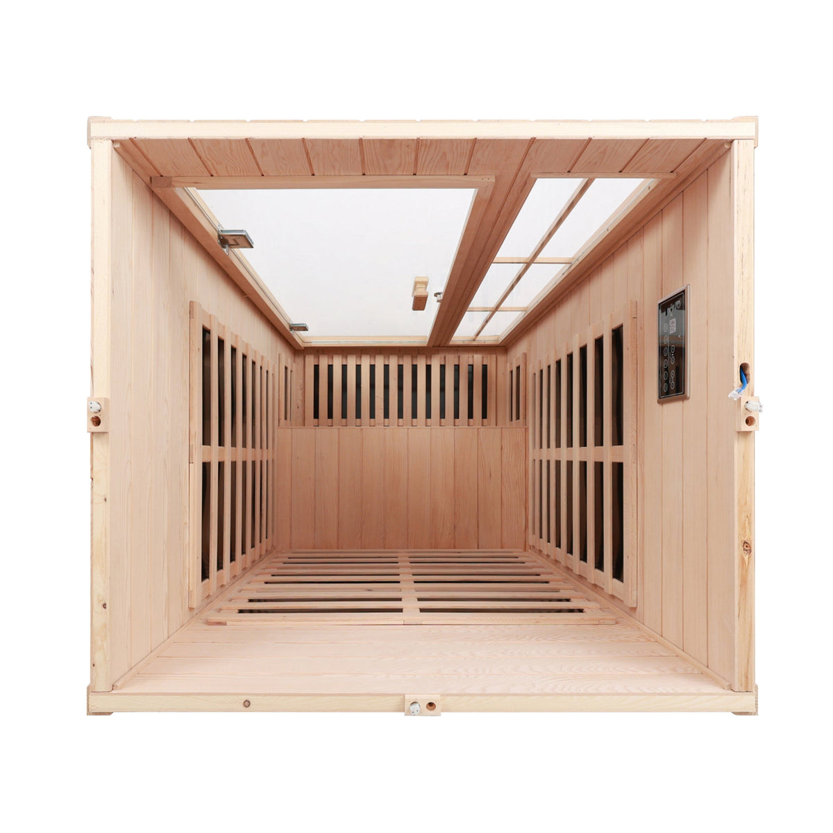 Deluxe One Person Far Infrared Hemlock Sauna Room with LED Lights - Hemlock