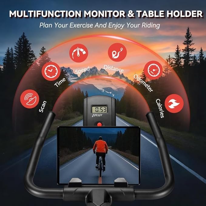 Exercise Bike, WENOKER Magnetic Resistance Stationary Bike for Home, App Supported Indoor Bike with Whisper Quiet, Heavy Flywheel and Upgraded Digital Display