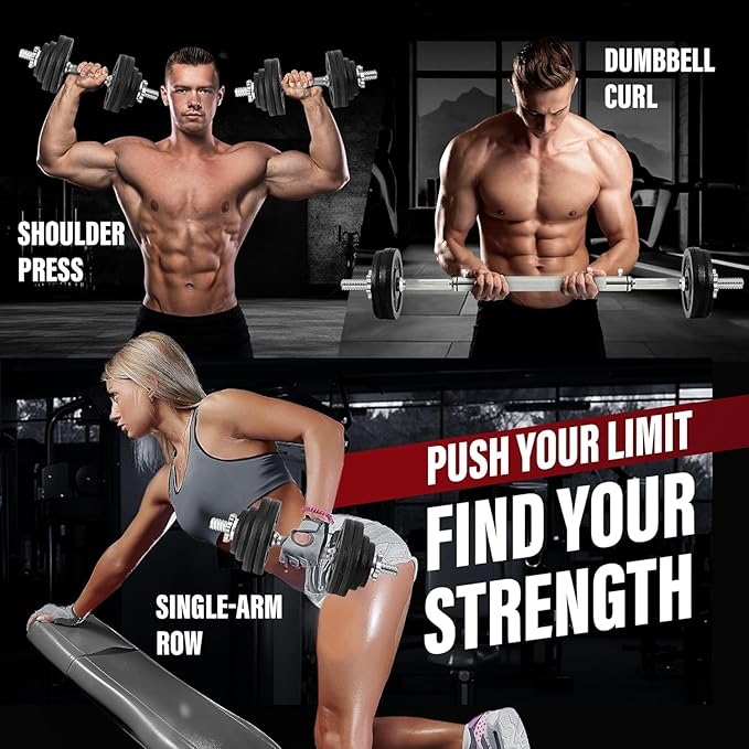 Yes4All Old School Adjustable Dumbbell Set with Weight Plates, Star Lock Collars/Connector, 40lbs to 200lbs Adjustable Weight Plates Set