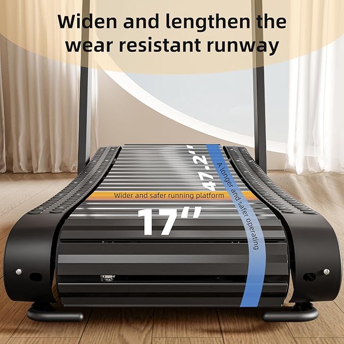 Curved Treadmill, Curved Treadmills Home, Non-Electric Motorized Treadmill-300 LBS Capacity,No Assembly Required Self-Generated Curved Treadmill Exercise Treadmills