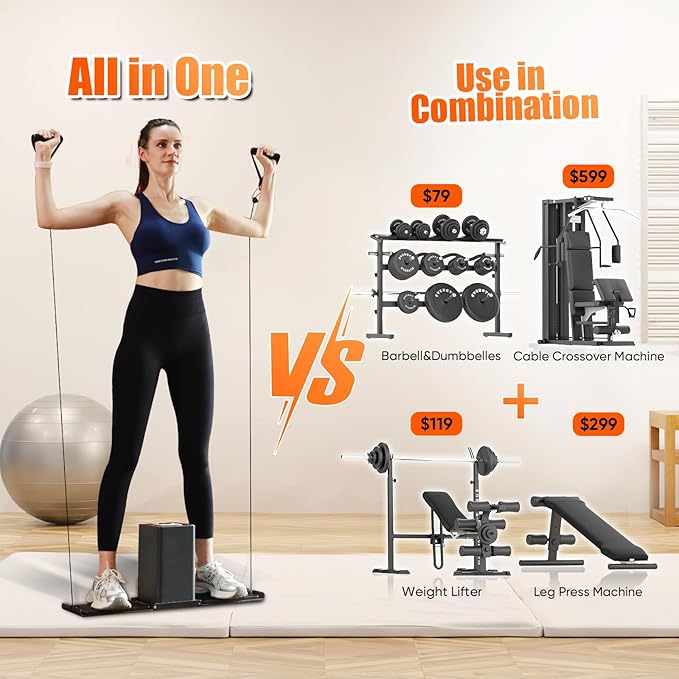 SR3 Smart Home Gym,Portable & Foldable Strength Training Cube Machine for Full Body Workouts,All-in-One Resistance Training Fitness Equipment for Home Use