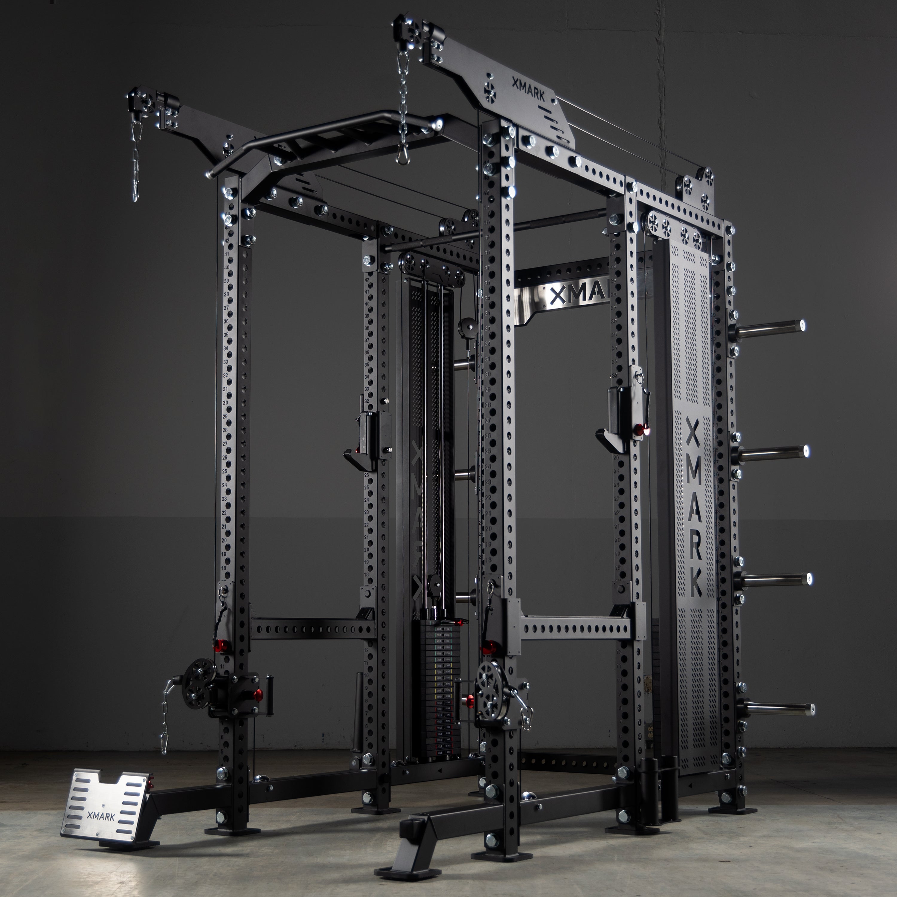 Commercial Power Rack Cable Machine, 440 lbs Total Stack Weight