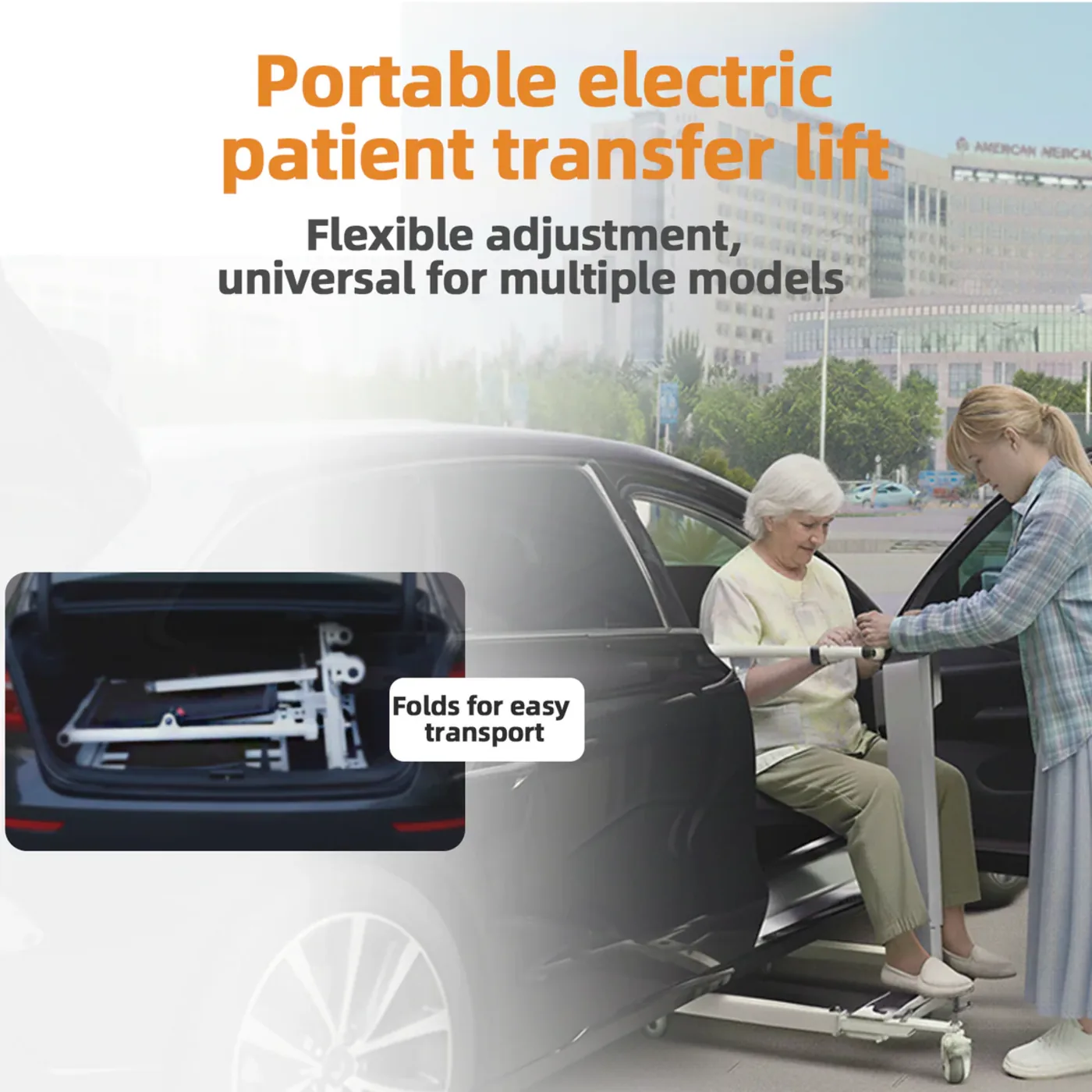 Electric Patient Lift Transfer Chair, Transport Device for Elderly Home Use, Disability Aid Product for Adults, Caregiver Supplies