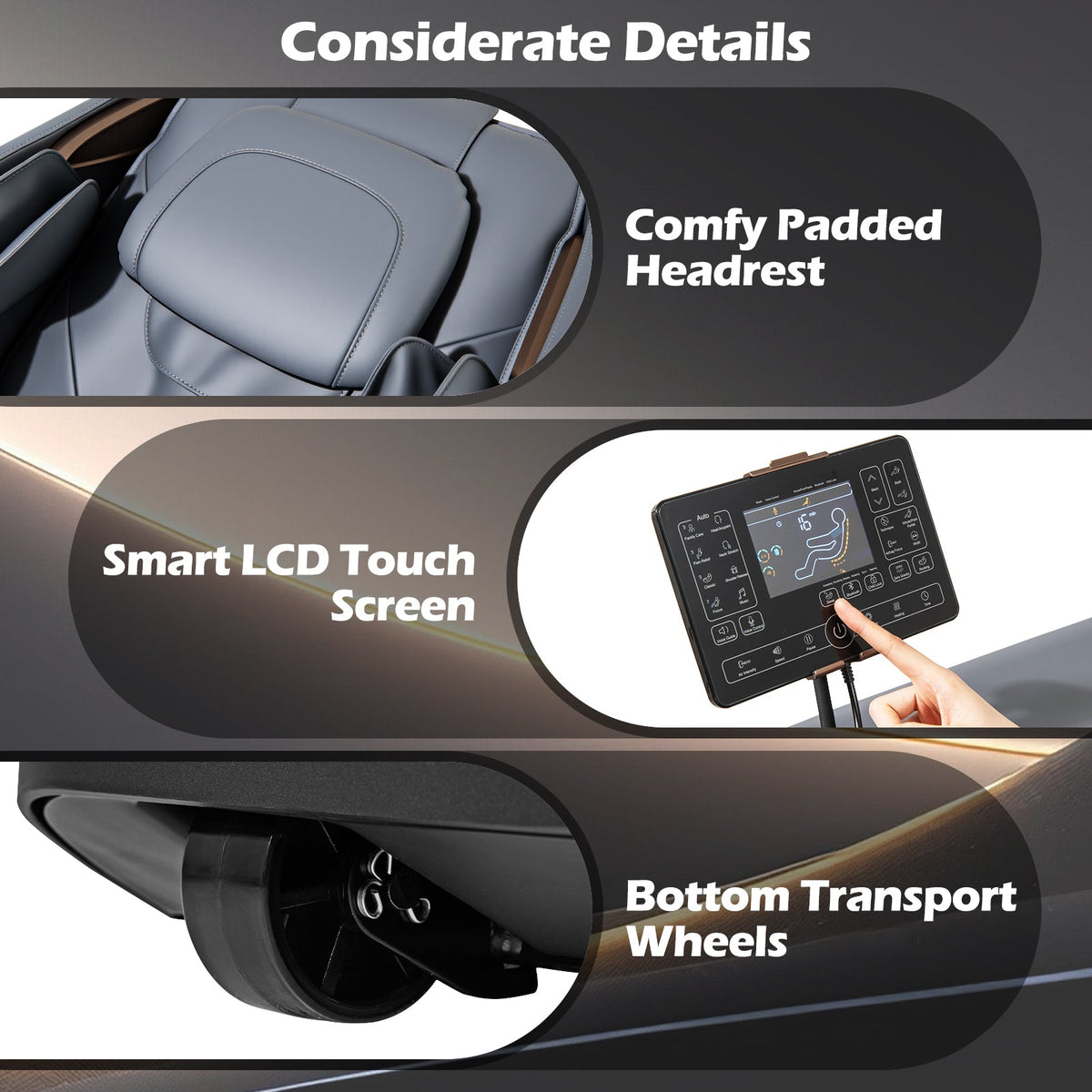 Relaxation 48 - Full Body Zero Gravity Massage Chair SL Track Recliner with Touch Screen