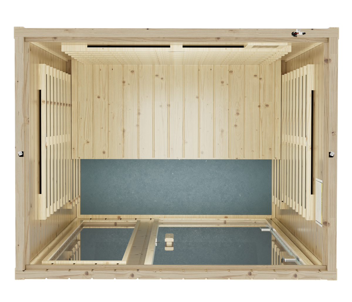 Far Infrared Sauna Room with Digital Controls - Wood and Glass