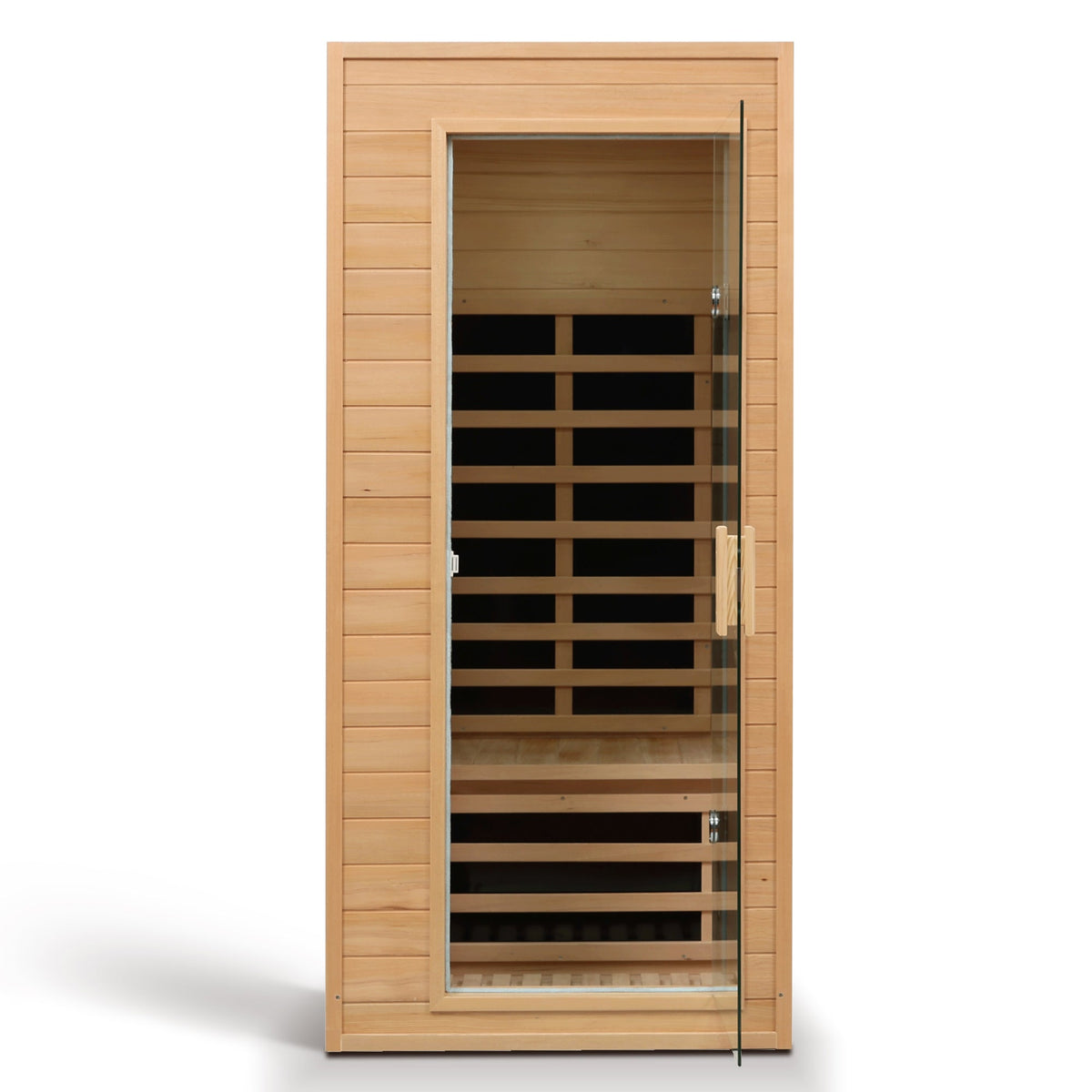 Hemlock 1-Person Infrared Sauna with Bluetooth & LED Lighting - Natural Wood