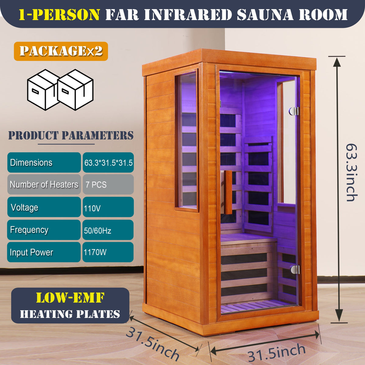 1-Person Home Dry Infrared Sauna