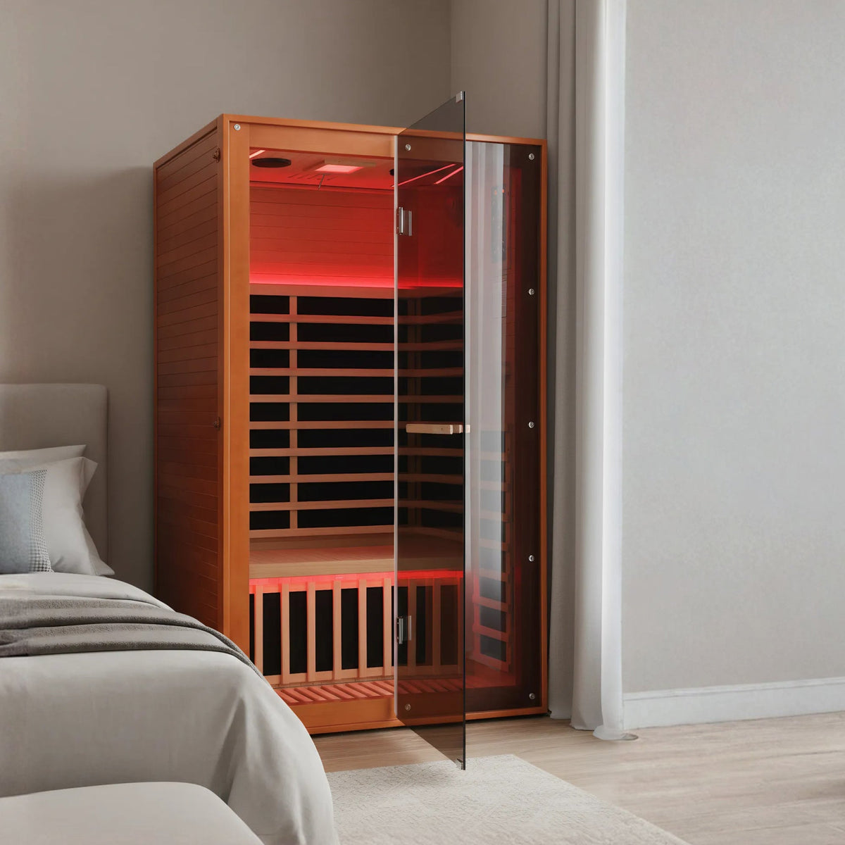 Double Sauna Room with 7 Carbon Heating Plates - Canadian Hemlock
