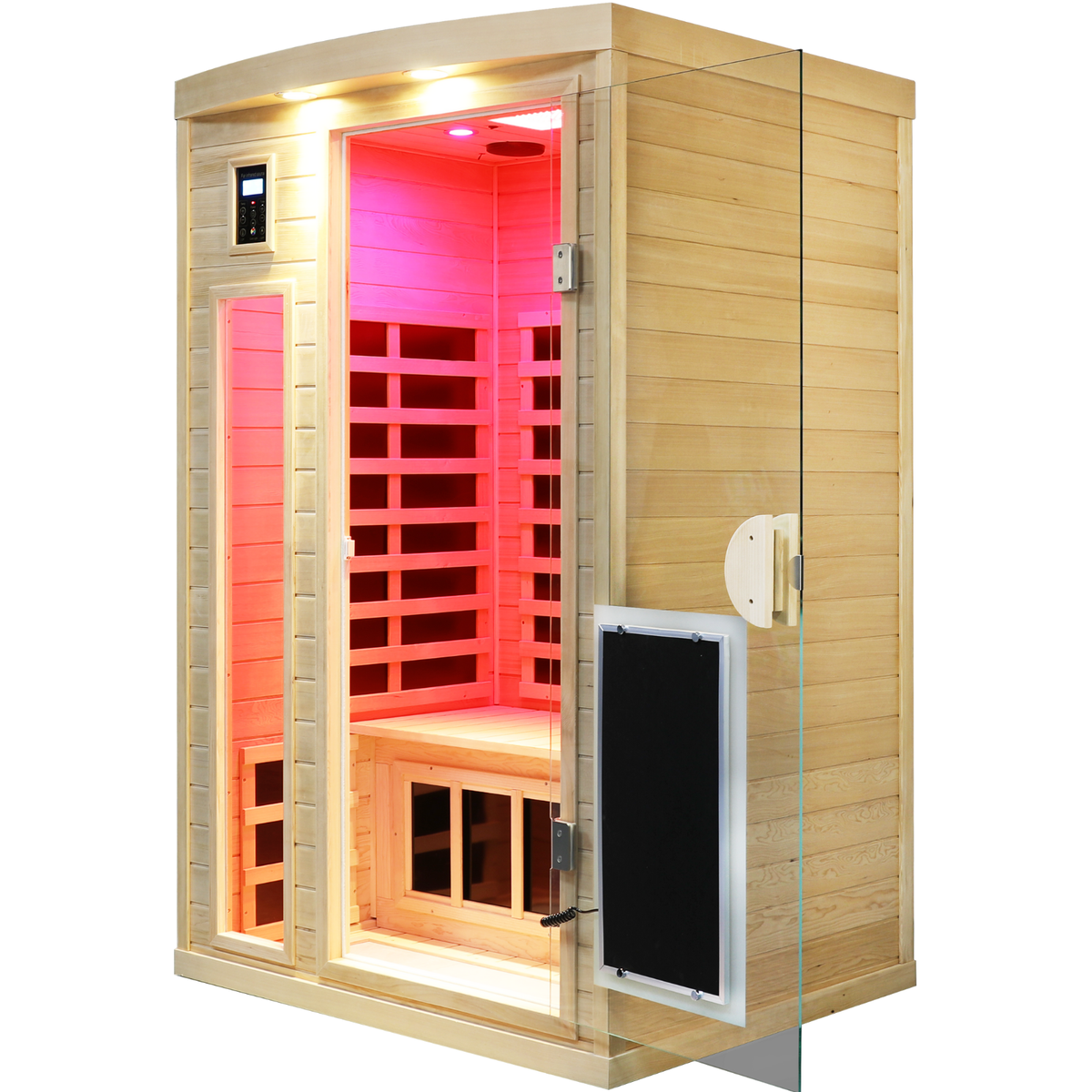 Two-Person Hemlock Infrared Heating Sauna with Low-EMF