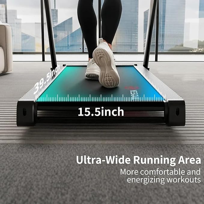 Yesoul Walking Treadmill for Seniors with Long Handrails – 4 Major Safety Protections, Emergency Stop Button, Treadmill for Home 300 lbs Capacity, Recovery Walking Machine with LED Display