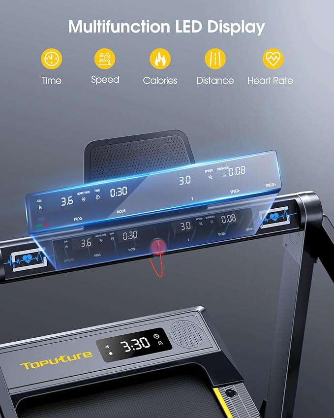 Walking Pad Treadmill with 12% Incline, 4 in 1 Folding Treadmill for Home/Office with Handle Bar, 2.5HP Under Desk Treadmills Portable Walking Pad with App & Bluetooth Speaker, 0.6-10MPH