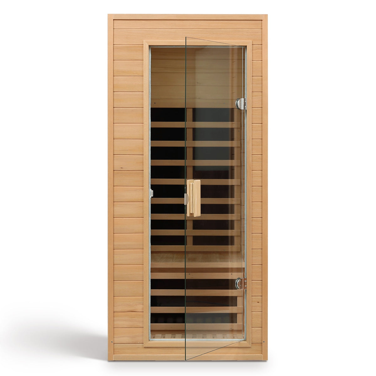 Hemlock 1-Person Infrared Sauna with Bluetooth & LED Lighting - Natural Wood
