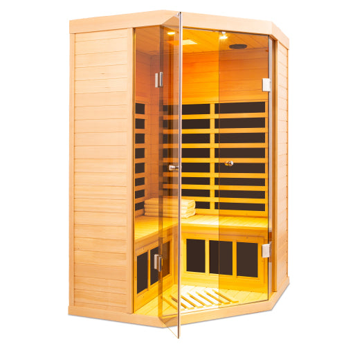 Pentagonal-A Hemlock Corner Infrared Sauna - 3-4 Person