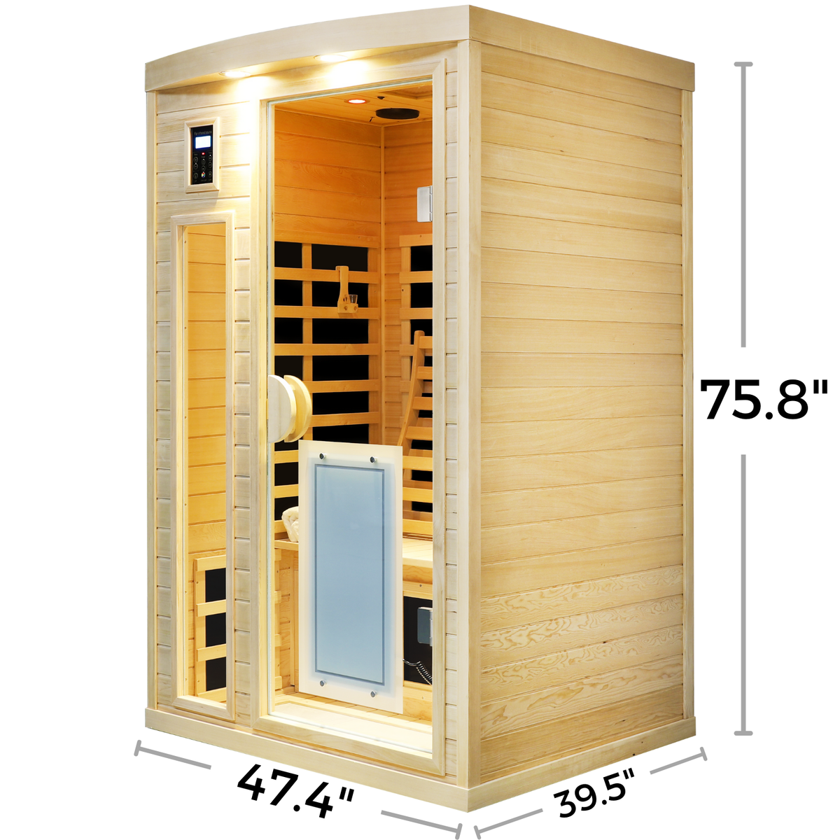 Two-Person Hemlock Infrared Heating Sauna with Low-EMF