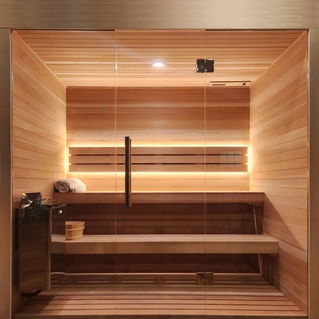 Carbon Smart Saunas - 5' x 8' x 8' - by Finnish Sauna Builders