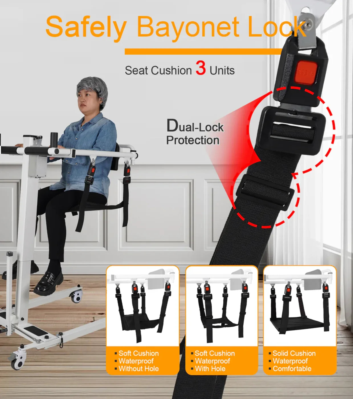 Electric Patient Lift Transfer Chair, Transport Device for Elderly Home Use, Disability Aid Product for Adults, Caregiver Supplies