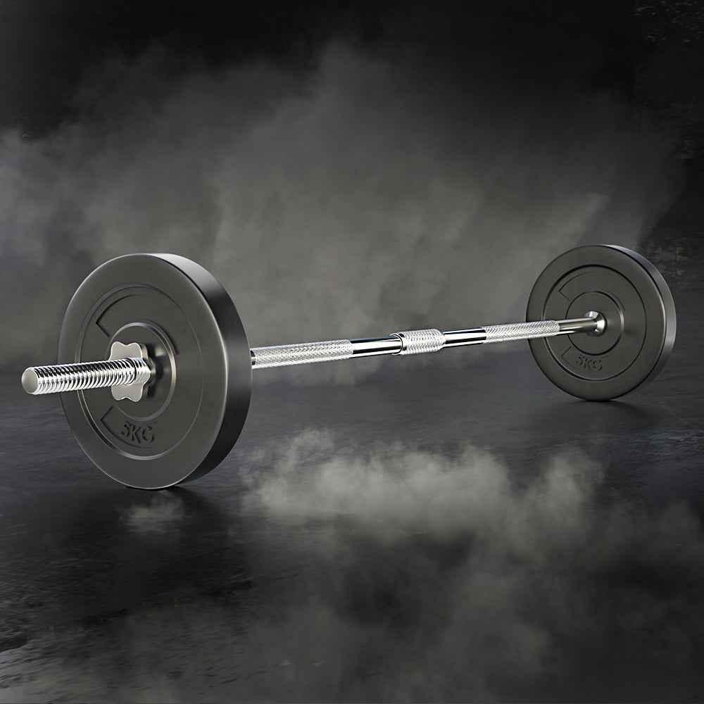 18KG Barbell Weight Set Plates Bar Bench Press Fitness Exercise Home
