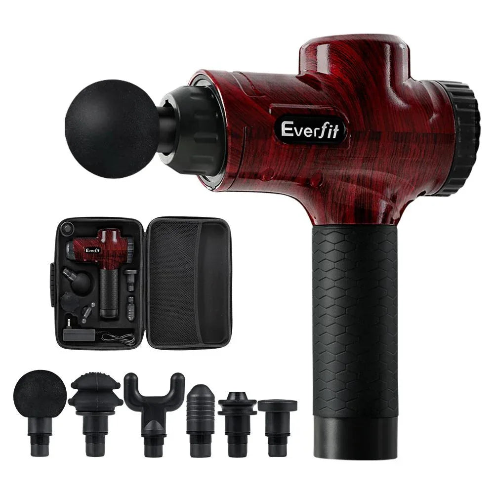 Everfit Massage Gun 6 Heads Electric Massager Vibration Percussion LCD