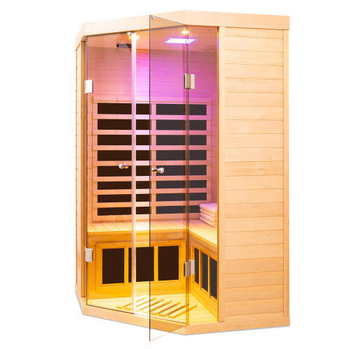 Pentagonal-A Hemlock Corner Infrared Sauna - 3-4 Person