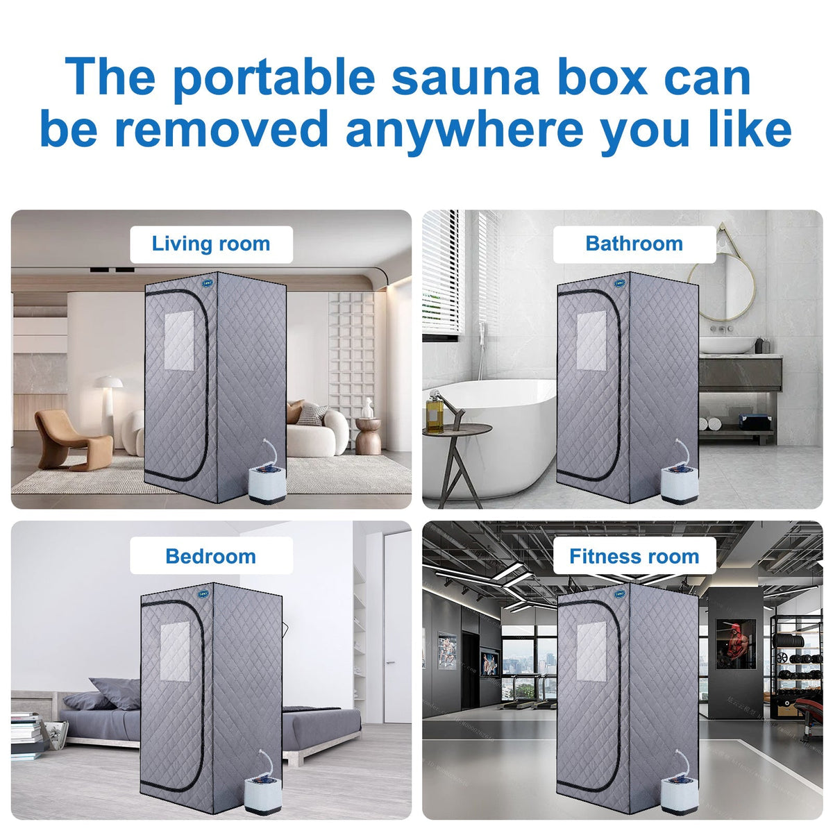 Portable Grey Steam Sauna Tent with Remote Control and Chair