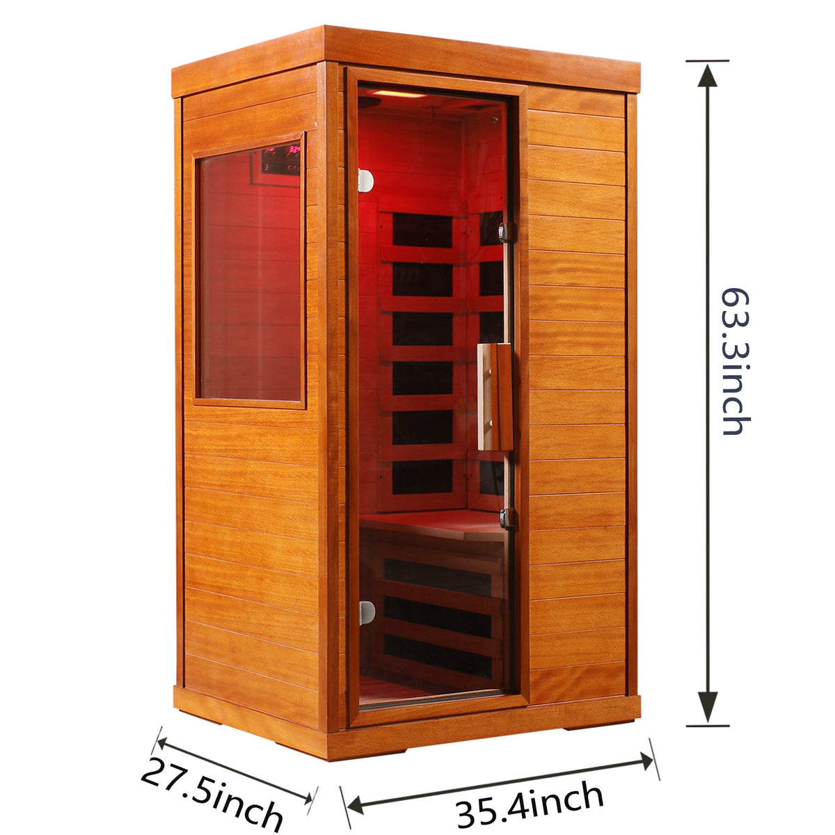 1-Person Far Infrared Sauna with Low EMF, Bluetooth & Chromotherapy