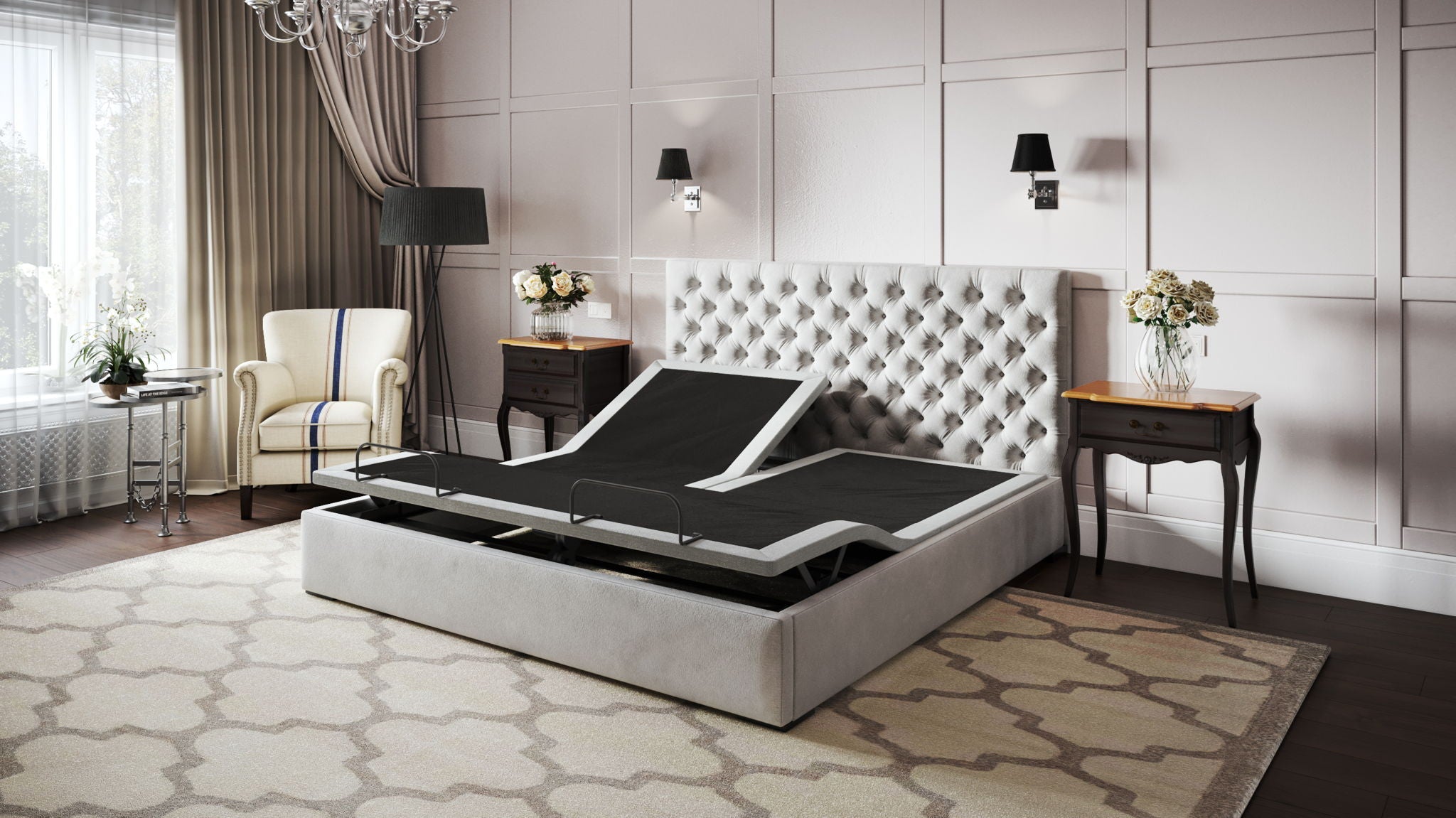 Btx5 - Flex Head Adjustable Bed Base With Head And Foot Position Adjustment