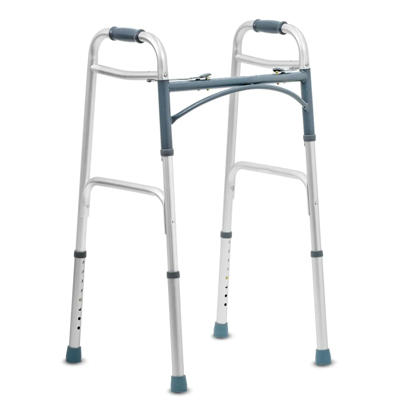 Lightweight Adjustable Folding Aluminum Walker – Silver