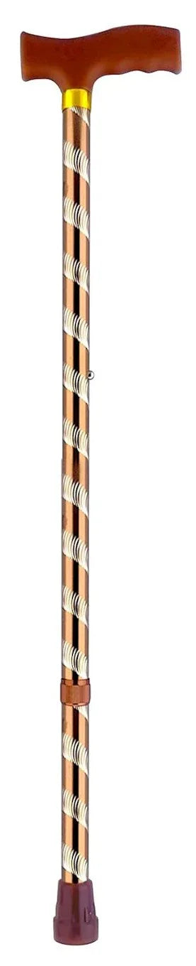 Premium Aluminum L Handle Walking Stick Brown