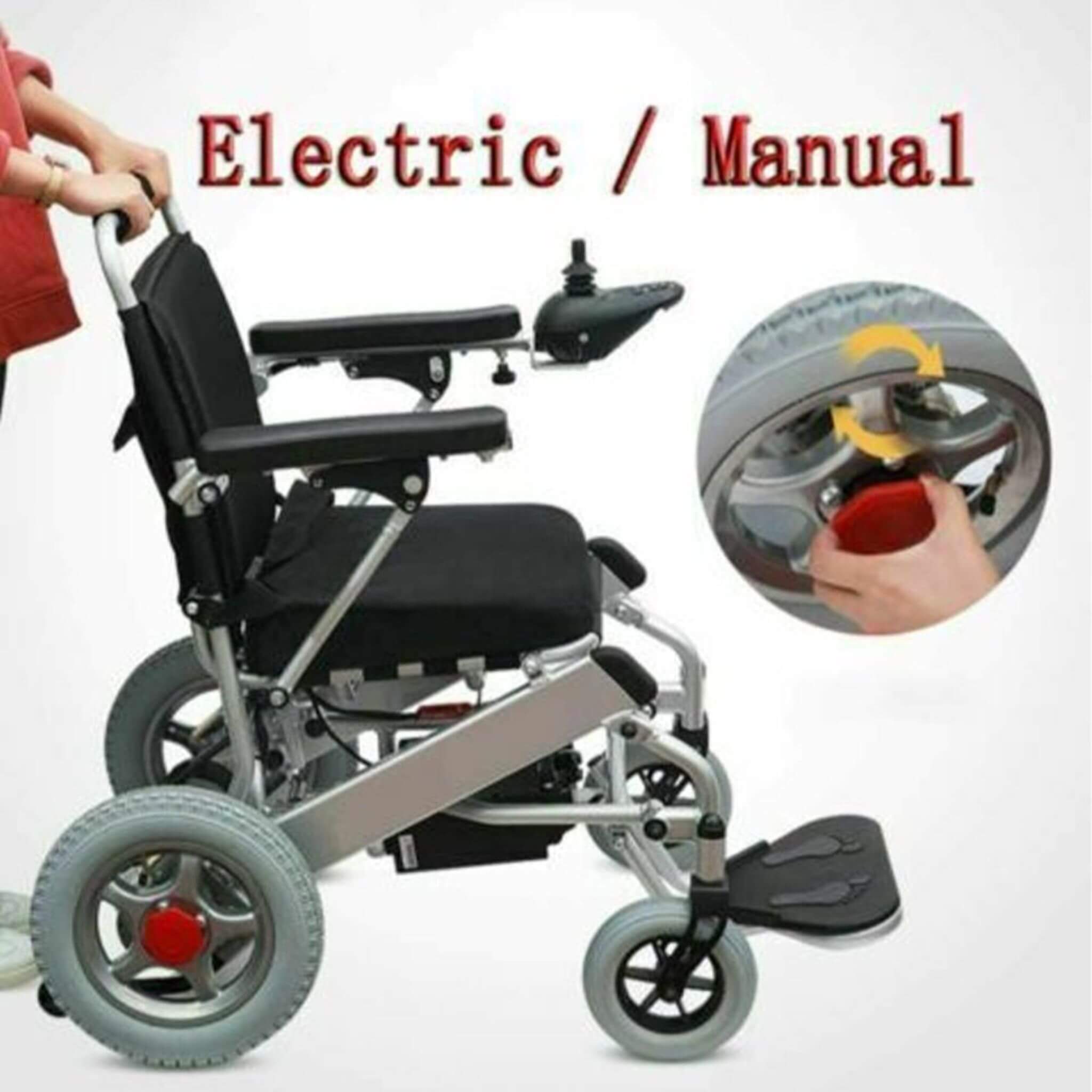 PCMOS WD602 17.5-Inch Heavy-Duty Electric Motorized Lightweight Wheelchair, 250LBS (SAK56491)