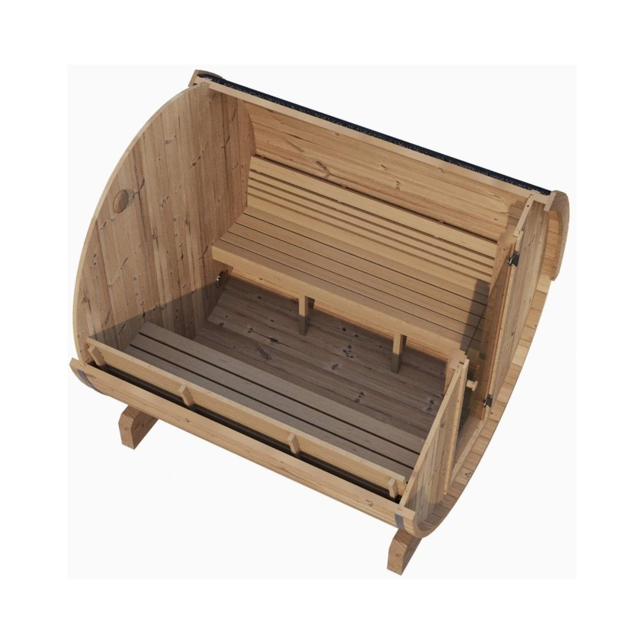 SaunaLife Model E8 Ergo Series 6-Person Outdoor Thermo-Spruce Sauna Barrel [SL-MODELE8] (SAK31809)