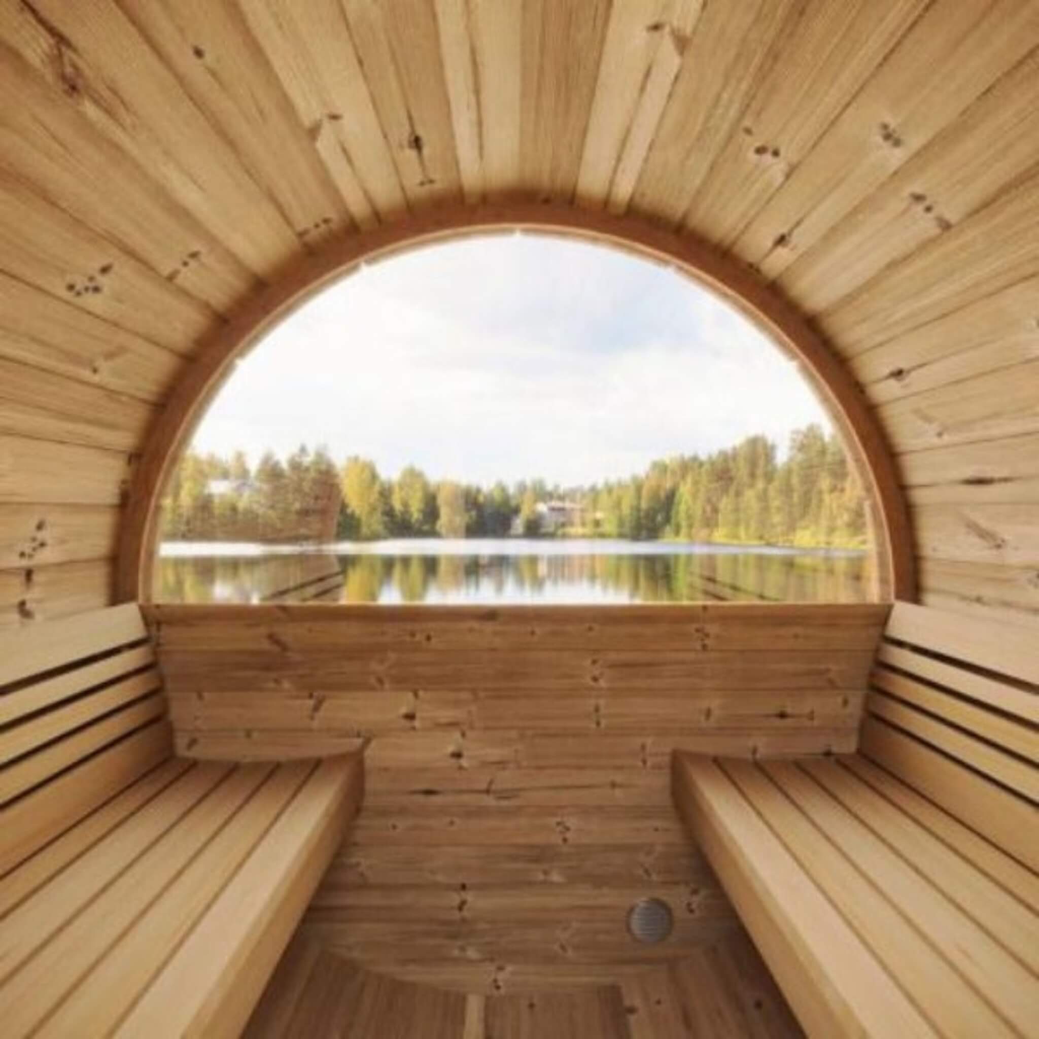 SaunaLife Model E8W Ergo Series 6-Person Outdoor Thermo-Spruce Sauna Barrel [SL-MODELE8W] (SAK92573)