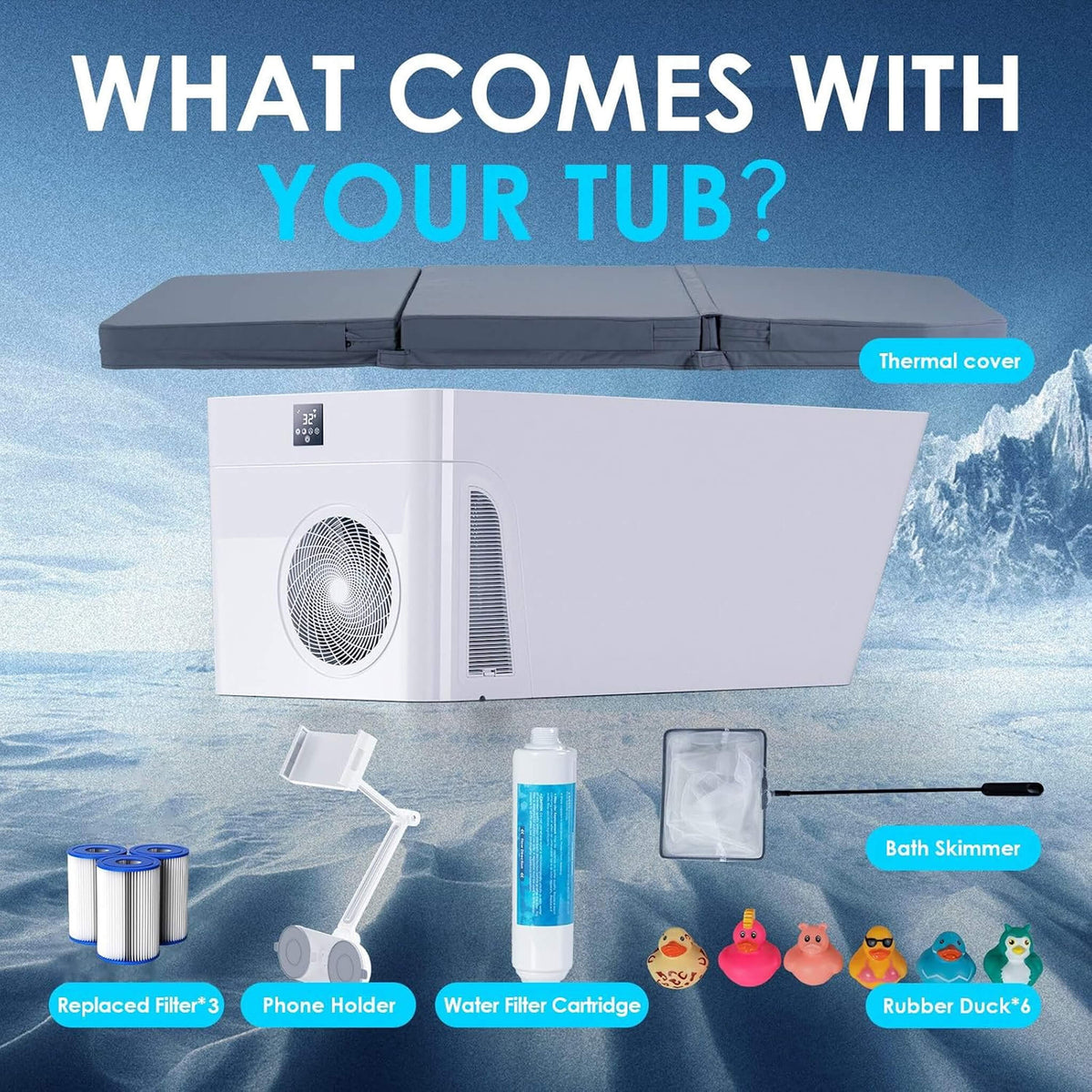 Smart 1-Piece All-In-One Cold Plunge Tub With Built-In Water Chiller (SAK56280)