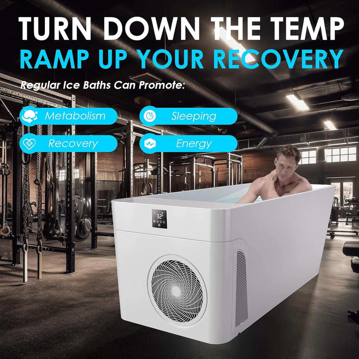 Smart 1-Piece All-In-One Cold Plunge Tub With Built-In Water Chiller (SAK56280)